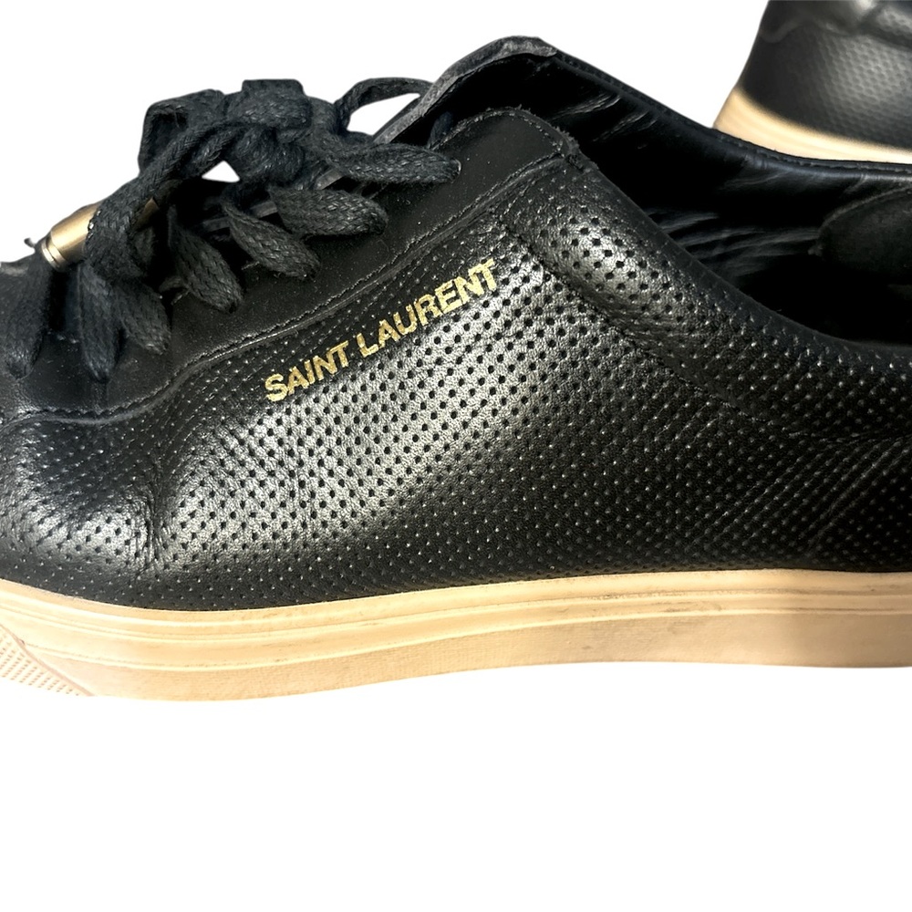 Saint Laurent Black Leather Sneakers - Picture 4 of 6